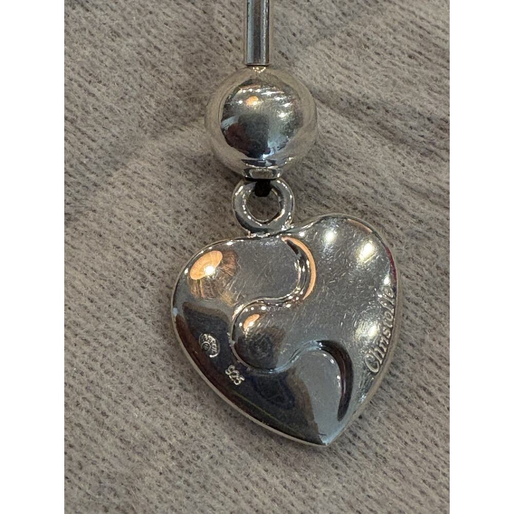 Christofle Vintage Sterling Silver 925 Heart & Ball Purse Charm